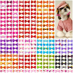 10pcs Cartoon Bowknot Hair Tie for Dogs, Fun and Stylish Dog Accessories