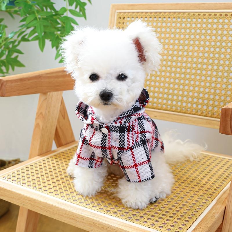 Cartoon Plaid Pet Coat for Autumn and Winter - Dog Warm Clothes