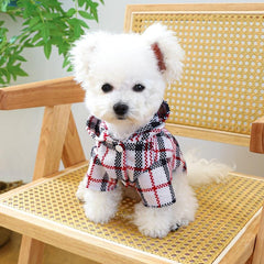 Cartoon Plaid Pet Coat for Autumn and Winter - Dog Warm Clothes