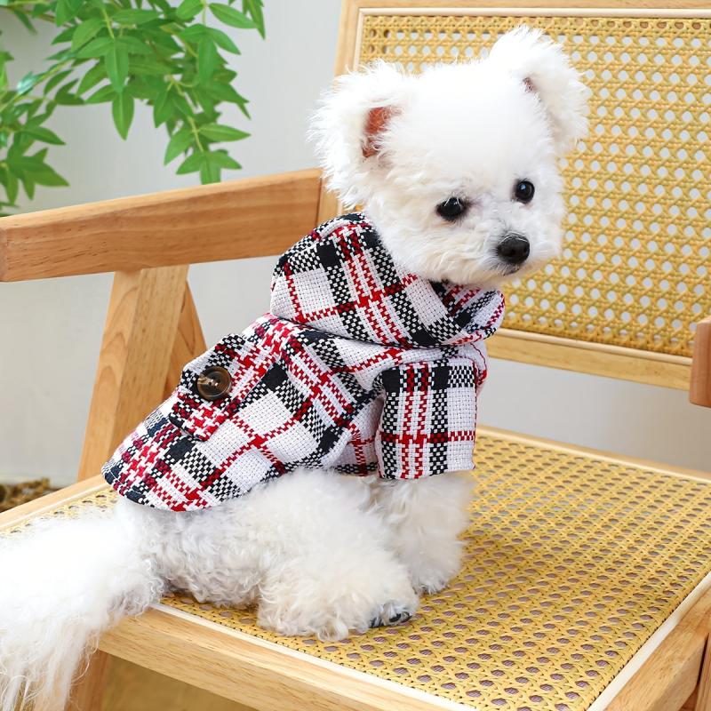 Cartoon Plaid Pet Coat for Autumn and Winter - Dog Warm Clothes