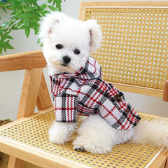 Cartoon Plaid Pet Coat for Autumn and Winter - Dog Warm Clothes