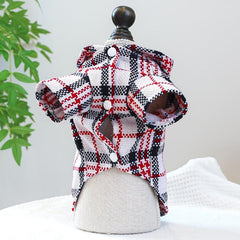 Cartoon Plaid Pet Coat for Autumn and Winter - Dog Warm Clothes