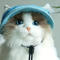 Adjustable Pet Hat for Sun Protection with Bow Decor