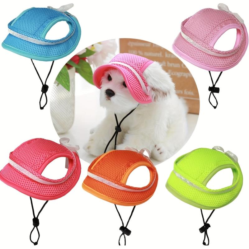 Adjustable Pet Hat for Sun Protection with Bow Decor