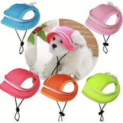 Adjustable Pet Hat for Sun Protection with Bow Decor