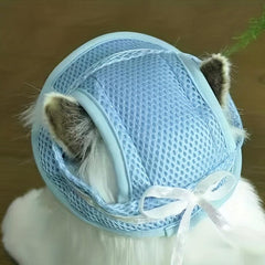 Adjustable Pet Hat for Sun Protection with Bow Decor