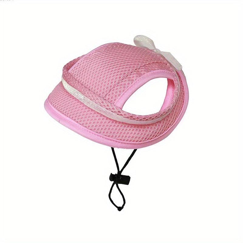 Adjustable Pet Hat for Sun Protection with Bow Decor