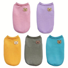 Breathable Round Neck Pet Cat Dog T shirt For Spring Summer
