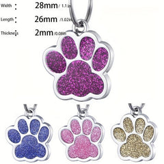 Paw Print Pendant for Small Dogs Zinc Alloy Footprint Dog Tag