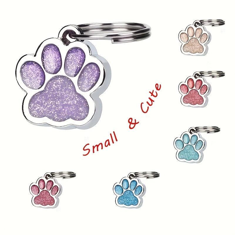 Paw Print Pendant for Small Dogs Zinc Alloy Footprint Dog Tag