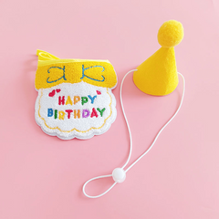 Pet Birthday Bandana & Hat Set for Small/Middle Dogs