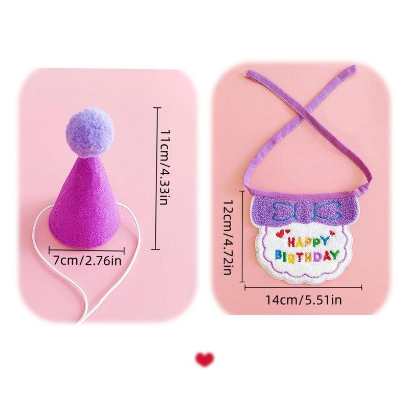Pet Birthday Bandana & Hat Set for Small/Middle Dogs