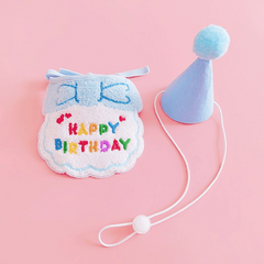 Pet Birthday Bandana & Hat Set for Small/Middle Dogs