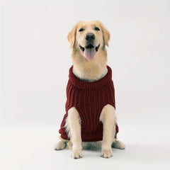 Plain Knitted Dog Sweater for Autumn and Winter