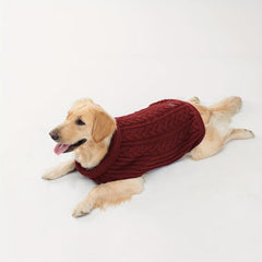 Plain Knitted Dog Sweater for Autumn and Winter