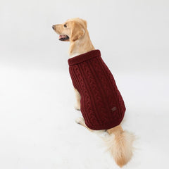 Plain Knitted Dog Sweater for Autumn and Winter
