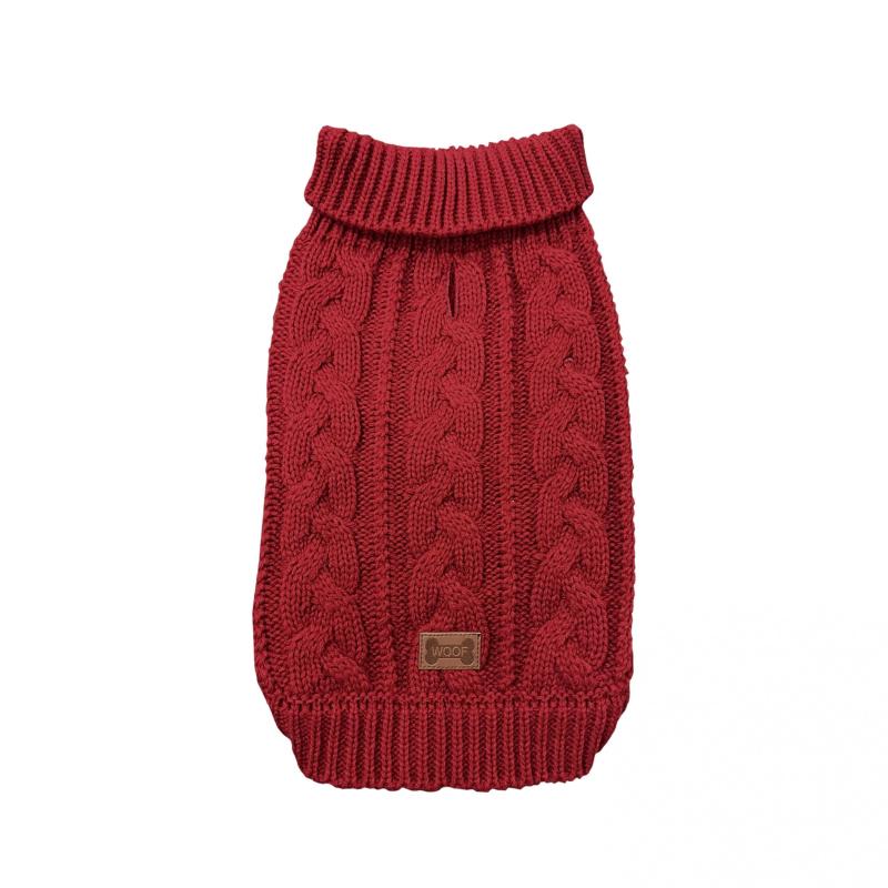 Plain Knitted Dog Sweater for Autumn and Winter
