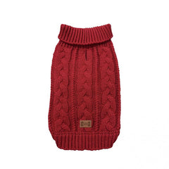 Plain Knitted Dog Sweater for Autumn and Winter