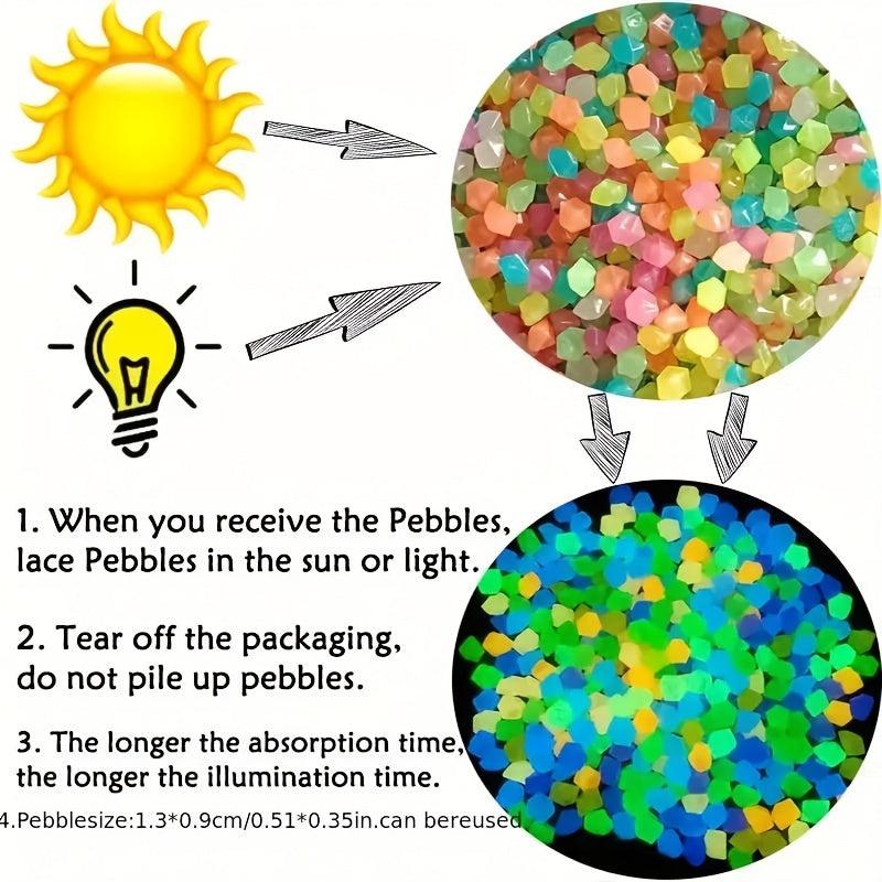 50pcs Glow In The Dark Pebbles for Garden and Wedding Decor