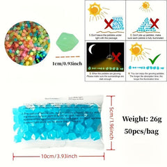 50pcs Glow In The Dark Pebbles for Garden and Wedding Decor