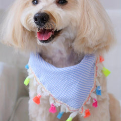 Plaid Pet Bandana with Tassel for Dogs/Cats - Holiday & Everyday Wear