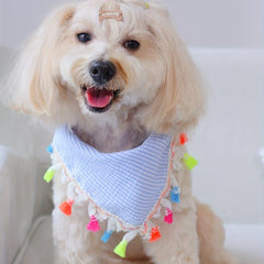 Plaid Pet Bandana with Tassel for Dogs/Cats - Holiday & Everyday Wear