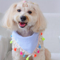 Plaid Pet Bandana with Tassel for Dogs/Cats - Holiday & Everyday Wear