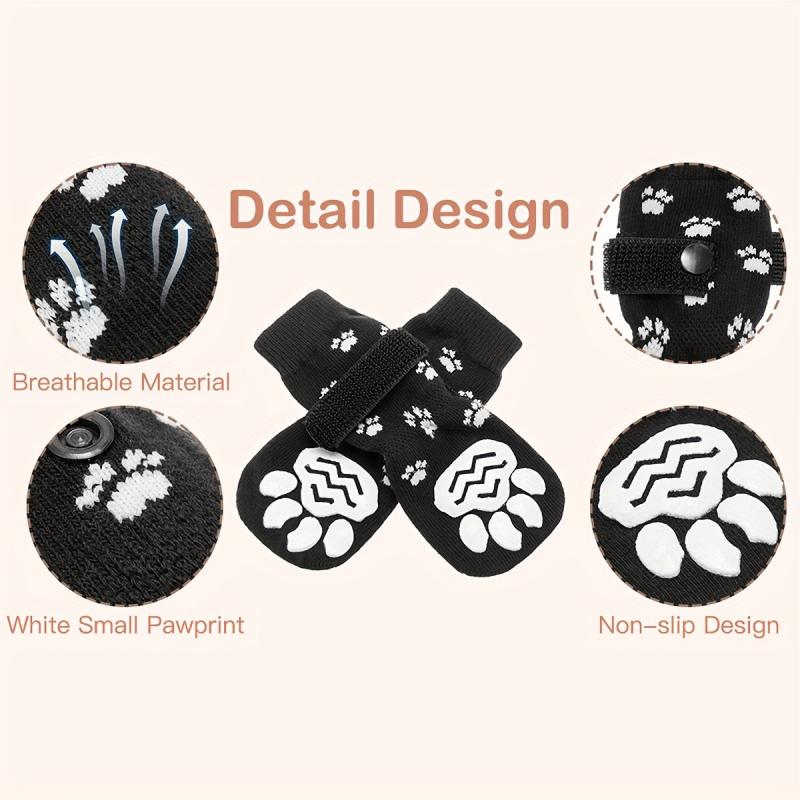 4pcs Paw Print Dog Sock Shoes Non slip Pet Shoes