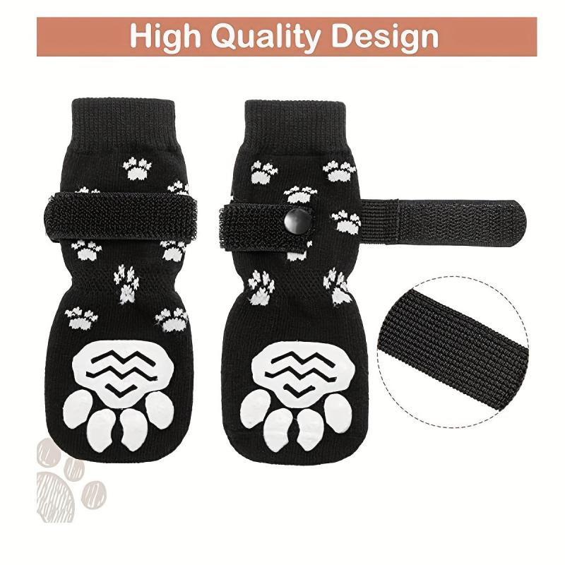 4pcs Paw Print Dog Sock Shoes Non slip Pet Shoes
