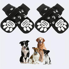 4pcs Paw Print Dog Sock Shoes Non slip Pet Shoes