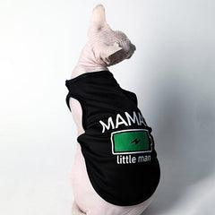 Pet Print Vest With Mama's Little Man Slogan