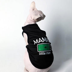 Pet Print Vest With Mama's Little Man Slogan