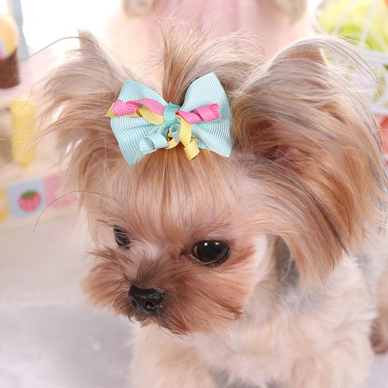 Pet Ribbon Decor Bow Hair Clips for Dog and Cat Accessories