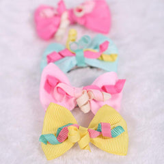 Pet Ribbon Decor Bow Hair Clips for Dog and Cat Accessories