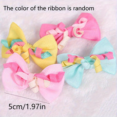 Pet Ribbon Decor Bow Hair Clips for Dog and Cat Accessories