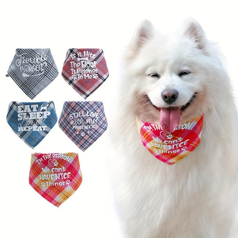 Large Dog Saliva Towel Triangle Bib for Pet Grooming