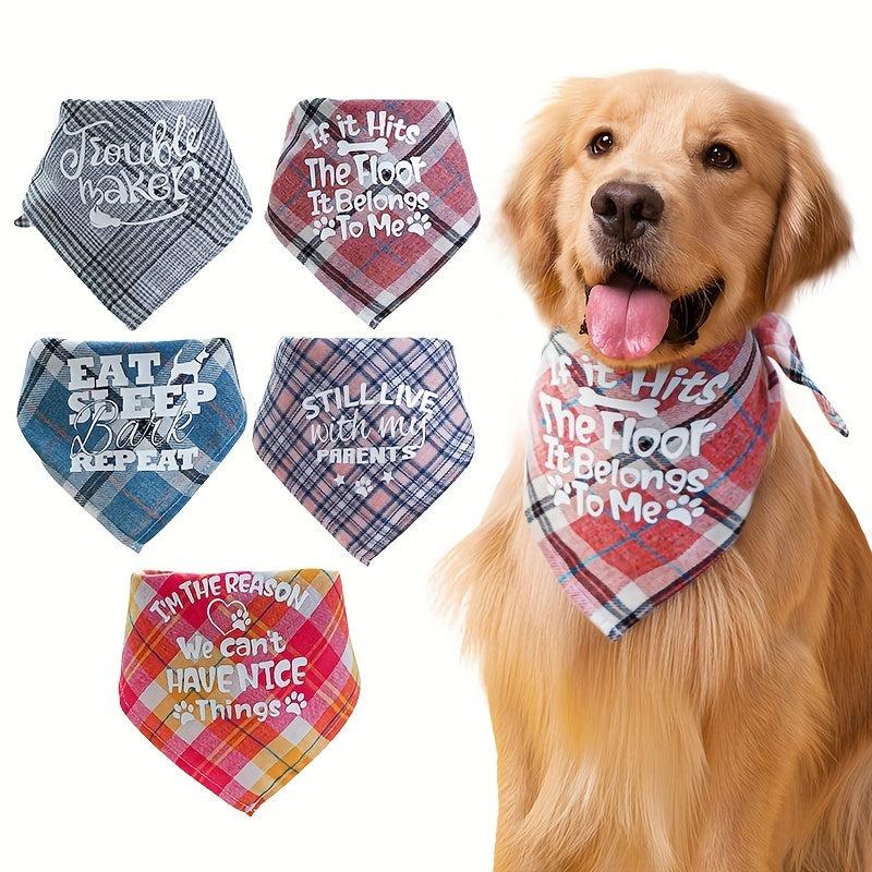 Large Dog Saliva Towel Triangle Bib for Pet Grooming
