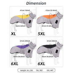 Large Dog Winter Coat Reflective Cotton-padded Pet Clothing for Cold Weather