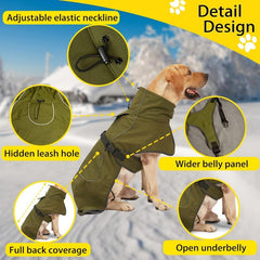 Double Layer Winter Dog Jackets Waterproof Dog Coats for Large Dogs