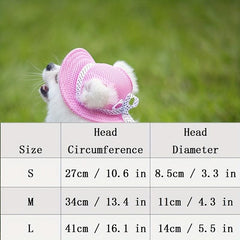 Adjustable Breathable Baseball Cap for Small Cats & Dogs with Bow