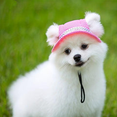 Adjustable Breathable Baseball Cap for Small Cats & Dogs with Bow