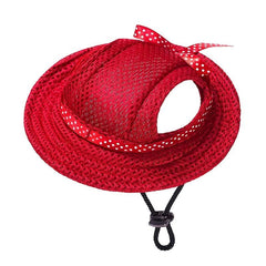 Adjustable Breathable Baseball Cap for Small Cats & Dogs with Bow