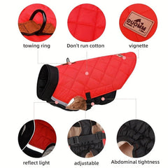 Pet Windproof Coat Reflective Warm Dog Jacket With Traction Function