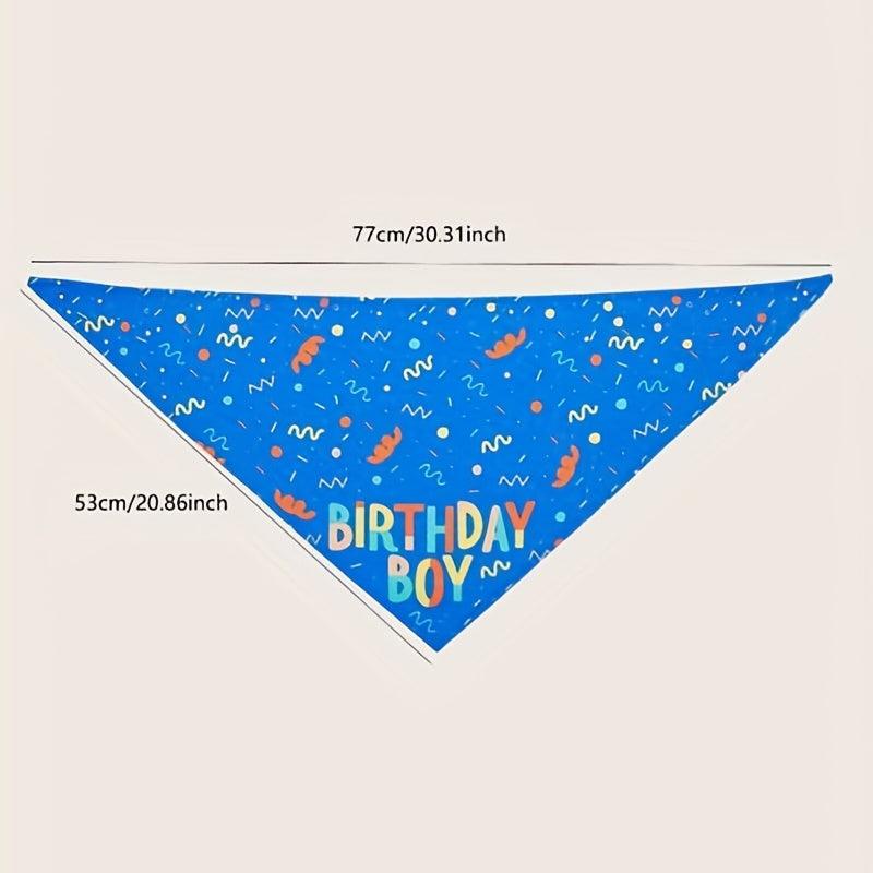 Pet Birthday Dog Scarf Triangle Bib for Dogs and Cats Decorative Pet Towel