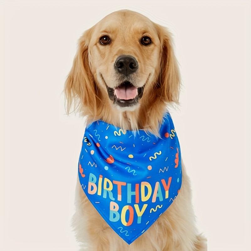 Pet Birthday Dog Scarf Triangle Bib for Dogs and Cats Decorative Pet Towel