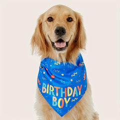 Pet Birthday Dog Scarf Triangle Bib for Dogs and Cats Decorative Pet Towel