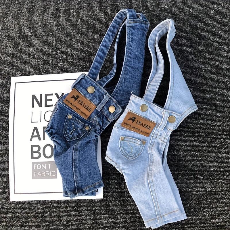 Stylish Denim Jumpsuit for Small and Medium Dogs - Fashionable Pet Clothing