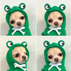 Dog Hoodie Green Frog Pet Sweater Small Medium Dogs