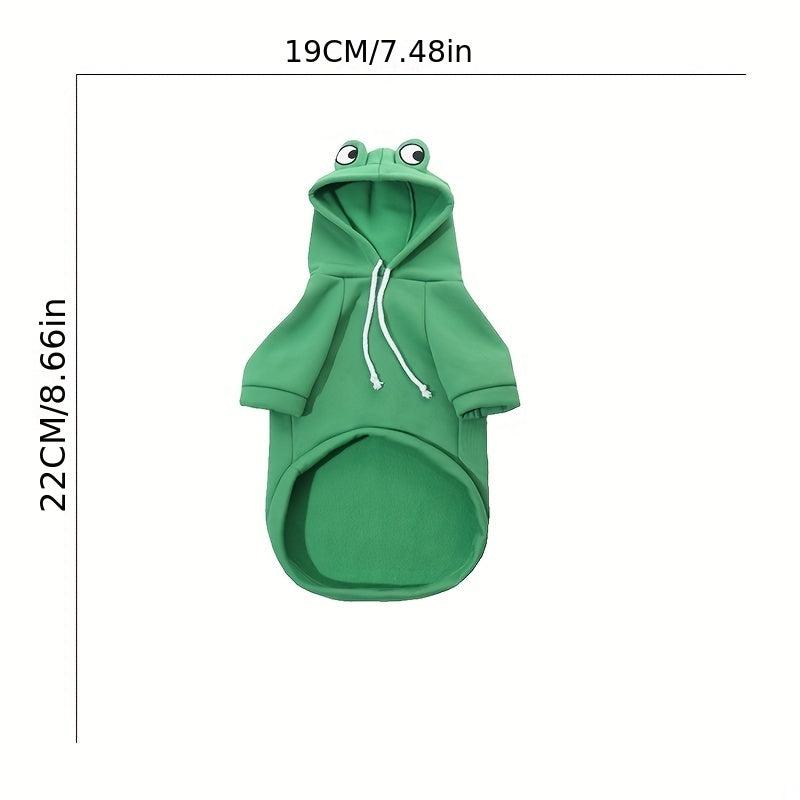 Dog Hoodie Green Frog Pet Sweater Small Medium Dogs