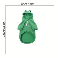 Dog Hoodie Green Frog Pet Sweater Small Medium Dogs